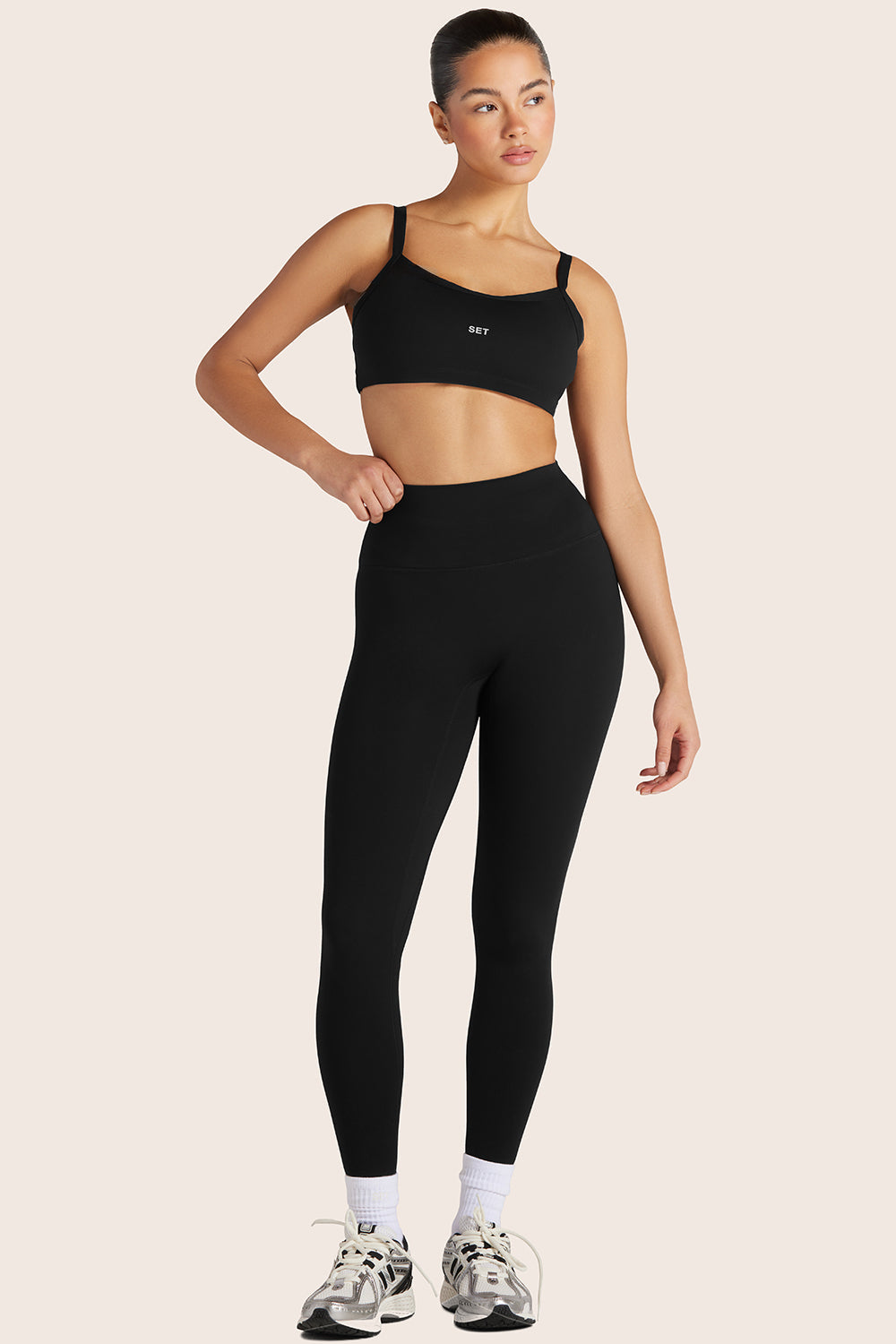 Sportliche High-Rise-Leggings – Onyx