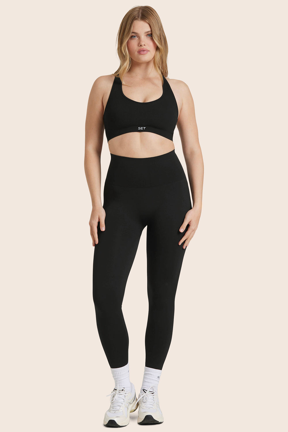 Power-Leggings mit hohem Bund – Onyx