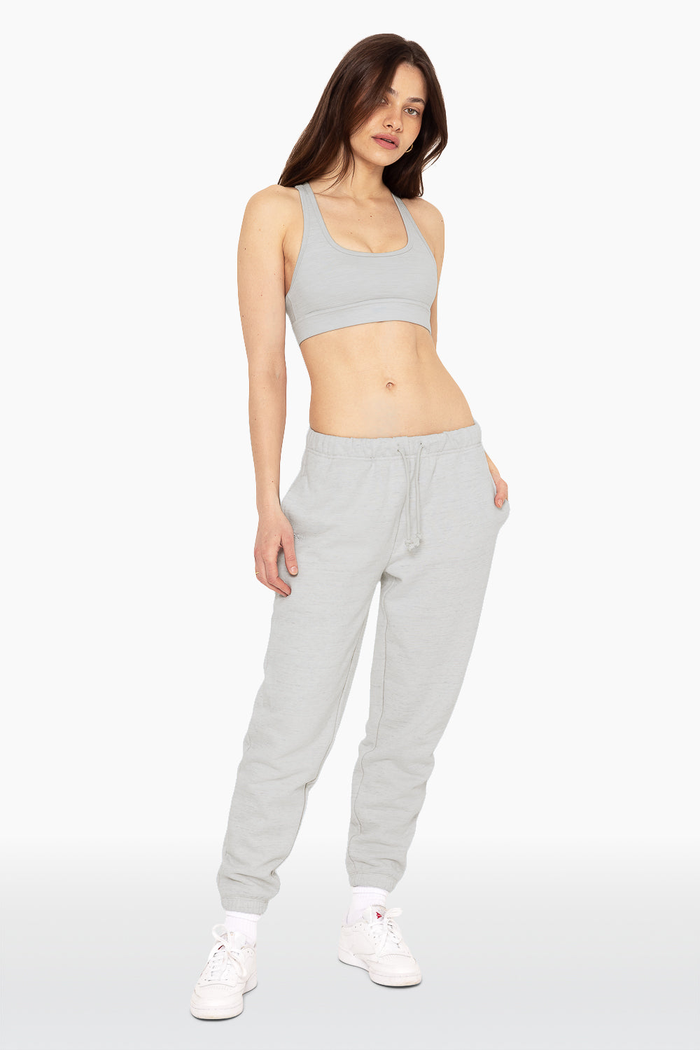 Schwere Jogginghose mit Kordelzug – Heather Grey