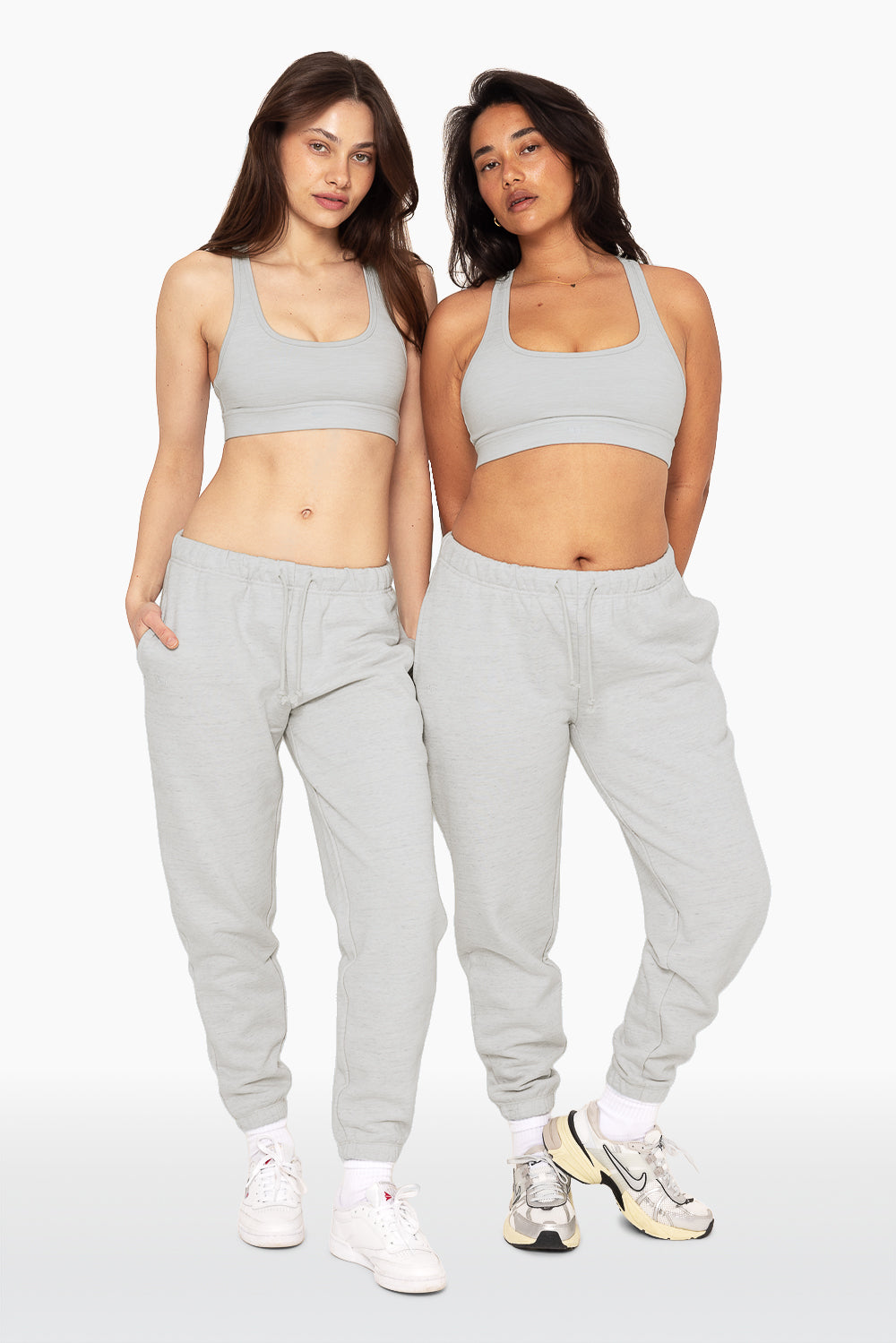 Schwere Jogginghose mit Kordelzug – Heather Grey