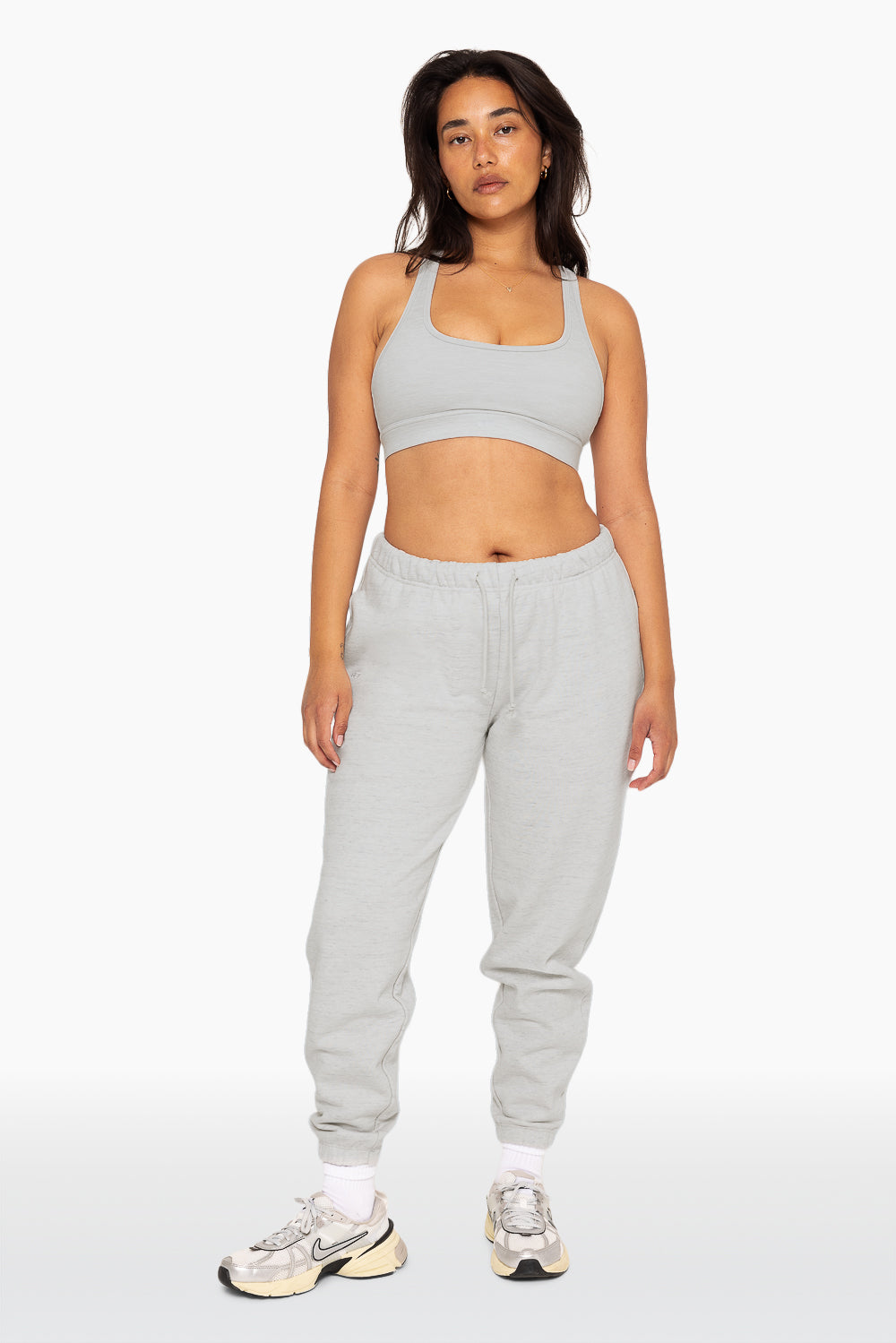 Schwere Jogginghose mit Kordelzug – Heather Grey