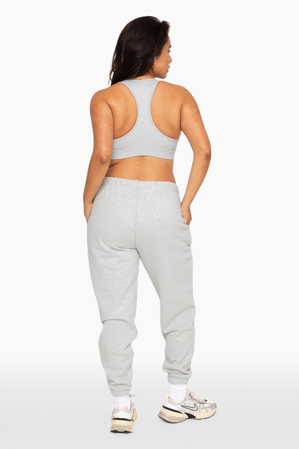Schwere Jogginghose mit Kordelzug – Heather Grey