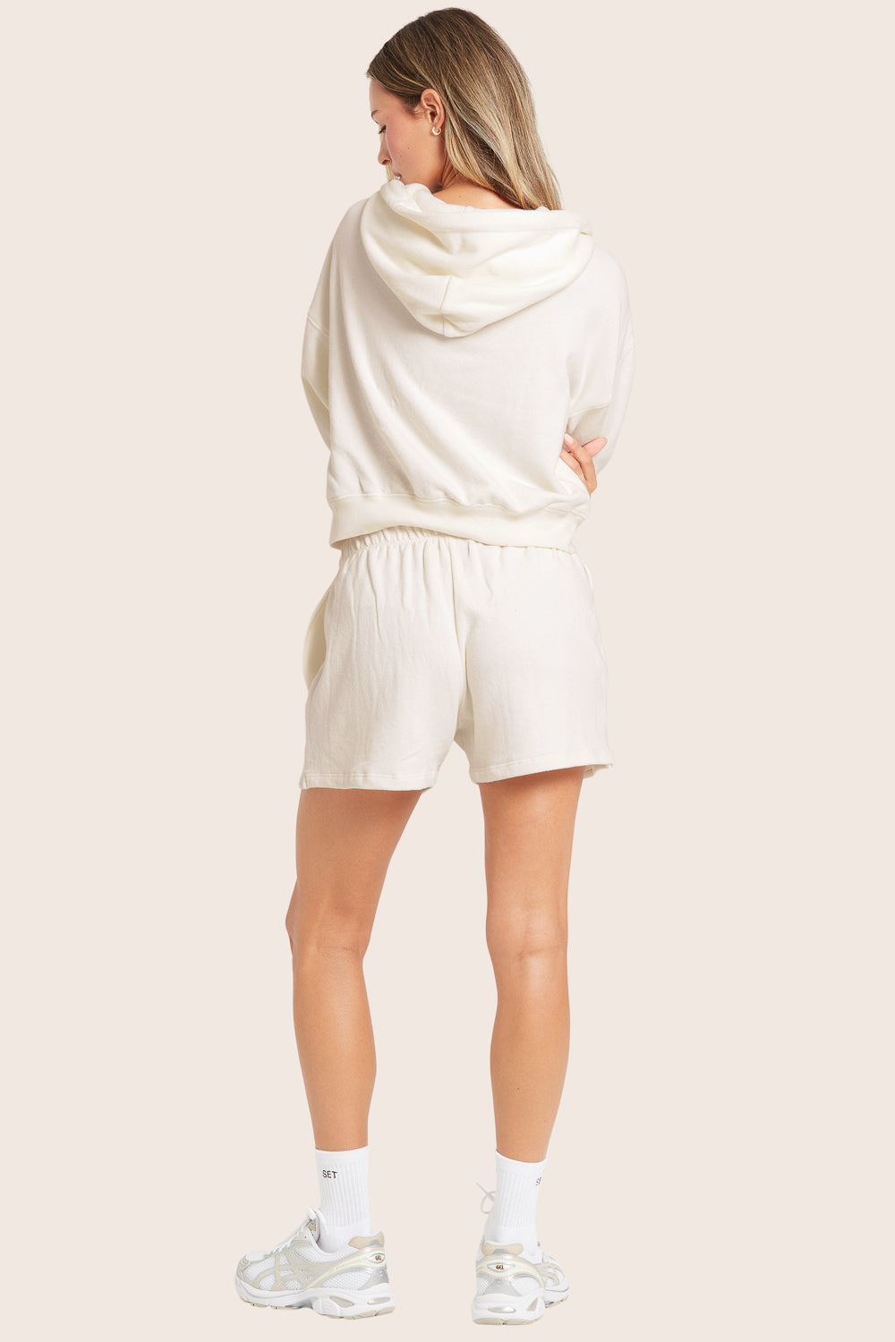 Klassische Vintage-Sweatshorts – Weiß
