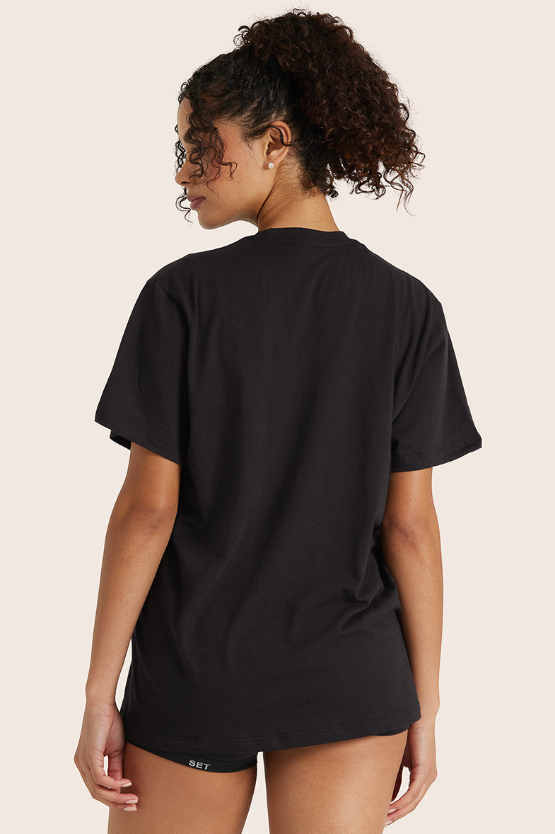 Klassisches Daily Boyfriend-T-Shirt aus Baumwolle – Onyx