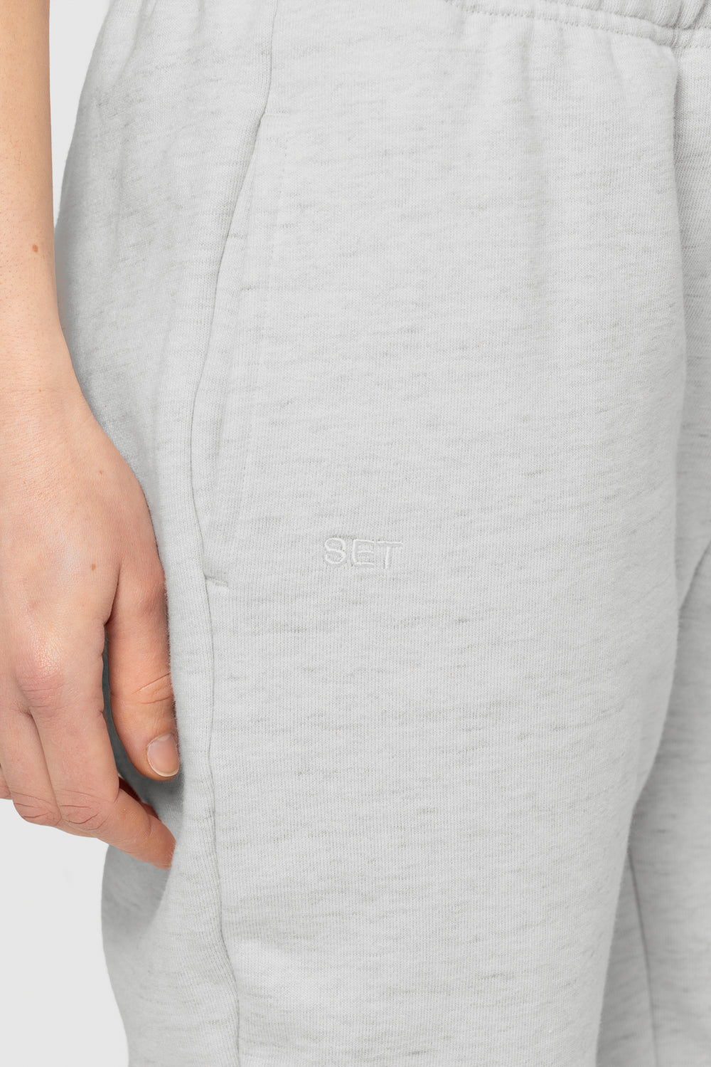 Schwere Jogginghose mit Kordelzug – Heather Grey
